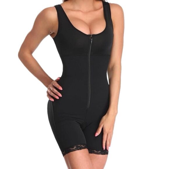 Tummy Control Faja Postpartum Compression One Piece Zip Up Bodysuit Shapewear XL - Picture 1 of 5